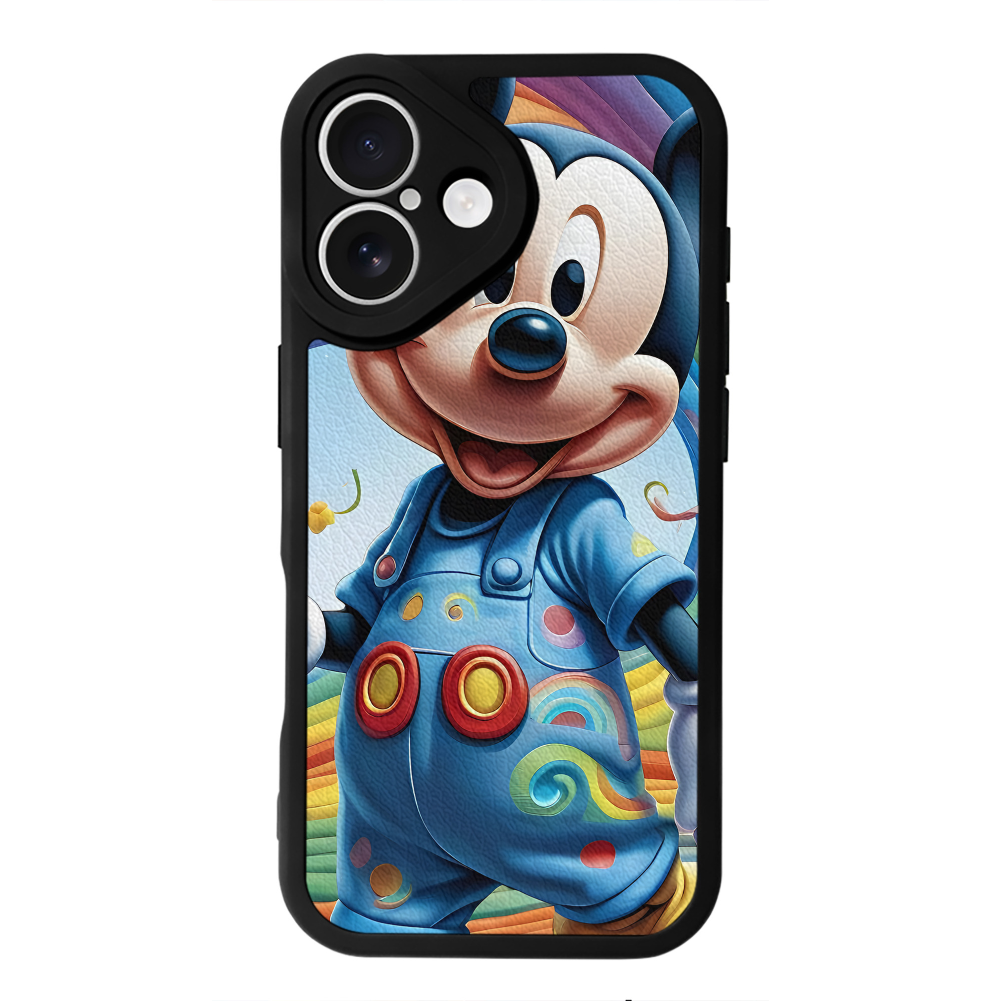 （画像用） ミッキーマウス Mickey Mouse 【iPhone 16シリーズ対応】シリコンスマホケース（レザー調） 材質：シリコン